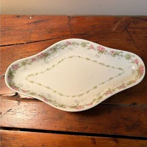 Limoges France Porcelain Relish Dish Wild Roses Garland Pattern Dining